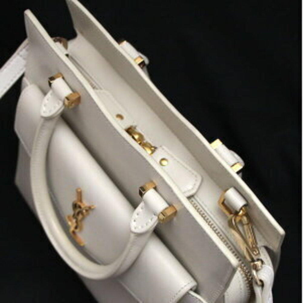 Saint Laurent Paris Uptown Handbag Ivory White Leather - Picture 6 of 6